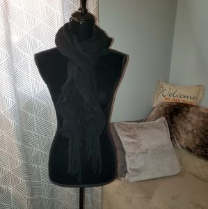 Black Ruffled Scarf